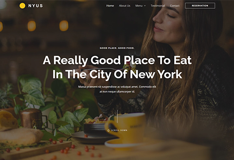 Woman enjoying food in New York restaurant.